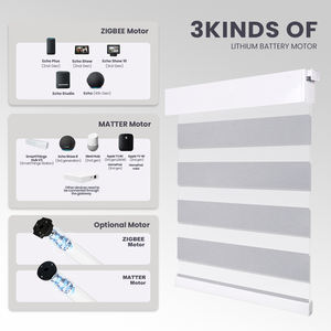 ม่านม้วนแบบมีมอเตอร์อัตโนมัติ รุ่นซีบร้า สำหรับหน้าต่างบ้าน  แบบสองชั้น กันแสงทั้งกลางวันและกลางคืน  ไม่ต้องเ<span class=keywords><strong>จ</strong></span>าะ  ผลิตตามแบบ OEM - Product Image 5