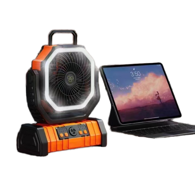 Portable LED Light Air Cooling Fan 20000mAh Battery 4 Speeds Remote Control Digital Rechargeable Ultra-Quiet Table Camping