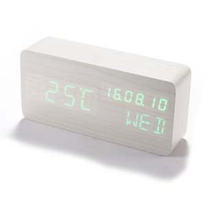 Réveil LED en bois fini pour table de chevet, vente en gros - Product Image 2