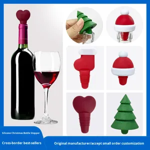 Tapón de Botella de <span class=keywords><strong>Vino</strong></span> de Silicona Creativo, Moderno y Minimalista con Diseño de <span class=keywords><strong>Caperucita</strong></span> <span class=keywords><strong>Roja</strong></span> Navideña, Regalo Navideño - Product Image 5