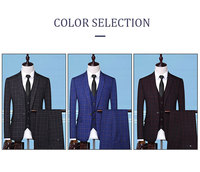 Fabricants de source Vente en gros Robe de mariée à carreaux à rayures rouges Ensemble 3 pièces pour homme costume pantalon gilet à la mode
