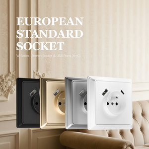 Enchufe USB doble de 250V 16A Enchufe de pared francés 2P + T estándar de la UE con puertos USB A y USB C - Product Image 2