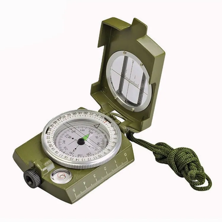 Top Sale Outdoor Multi-function Travel Geology Pocket Prismatic Compass with Luminous Display