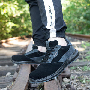 Vente en gros de chaussures de sécurité JIANKUN en cuir de vachette et daim avec bout en acier baskets d'hiver PU antidérapantes anti-écrasement/crevaison pour hommes - Product Image 4