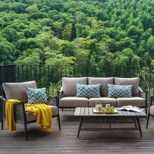 Nouveau design nordique Ensemble de cour de luxe pour jardin extérieur Mobilier d'extérieur Ensemble de canapés - Product Image 2