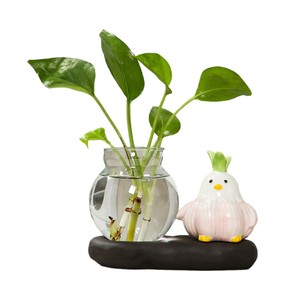 Jarrón Hidropónico de Cerámica con Forma de Pájaro y Planta Pothos, Decoración Moderna y Minimalista para Mesa de Oficina, Escritorio, Hogar, Regalo - Product Image 5
