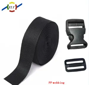 Manufacturer 10-50 mm width PP/Polyester/Nylon webbing tape custom color width length and logo