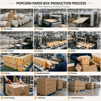 Sac en papier pour pop-corn imprimé sur mesure, à bord festonné, de qualité alimentaire, jetable, coloré, pour cinéma, fête, collation