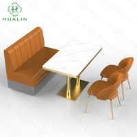 HUALIN Table de salle à manger moderne en pierre frittée de haute qualité pour restaurant Table à manger en marbre Tables et chaises personnalisées pour café d'hôtel