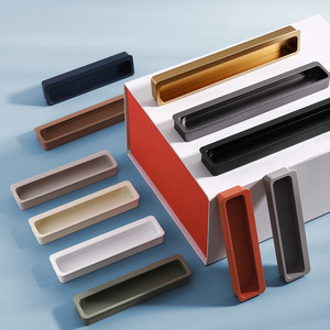 PET Skin-Feel Modern Customized Color Slotted Embedded Cabinet Door Drawer Handles Easy Installation for Kitchen Living Room - Product Image 2