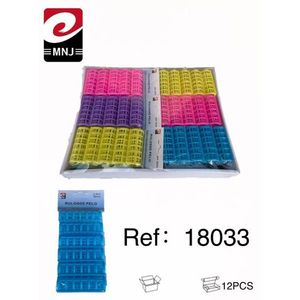 MNJ Hair Curlers 12Pcs Colorful Plastic Rollers For Styling Ref18033 - Product Image 3