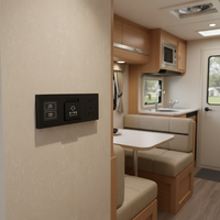DAMAVO Prise murale intelligente WiFi 5 voies avec panneau tactile USB 12V personnalisable, installation facile pour hôtels, camping-cars, éclairage automobile