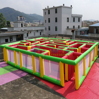 Laberinto Inflable Gigante Portátil, Juego de Entretenimiento al Aire Libre para Niños, Arena Interactiva de Laser Tag, Uso Comercial, PVC de Alta Capacidad