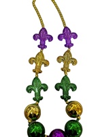 Groothandel Fabrieksdirecte Verkoop Jumbo Fleur-de-lis Mardi Gras Kraal Ketting Carnaval Thema Benodigdheden