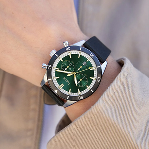 Reloj de lujo <span class=keywords><strong>BOSS</strong></span> 1513935 para hombre, reloj de buceo, resistente al <span class=keywords><strong>agua</strong></span> hasta 50M, movimiento de cuarzo, caja de acero inoxidable, esfera de 44mm, diseño deportivo, correa de tela negra - Product Image 2