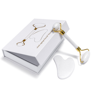 Rouleau facial en jade blanc naturel pour la beauté anti-âge Rouleaux Gua Sha pour le soin du visage, des yeux et du cou - Product Image 6