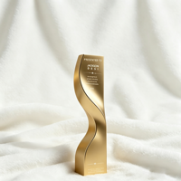 Plaques de trophées métalliques durables et écologiques, gravées par impression UV, silhouette élégante et moderne, pour reconnaissance d'entreprise
