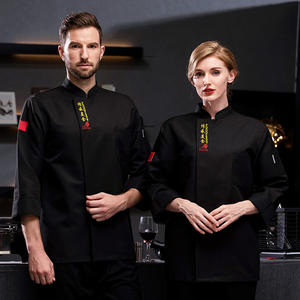 Vente en gros de vêtements de travail unisexes respirants à double boutonnage pour cuisine de restaurant avec logo personnalisé uniforme de chef féminin à manches longues - Product Image 3
