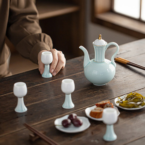 Juego de Decantador de Licor de Cerámica, 5 Piezas, Taza de Sake de Porcelana con Caja de Regalo, Estilo Chino, Regalo Empresarial - Product Image 2