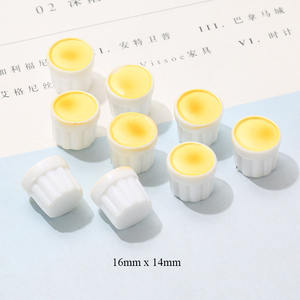 Bonne Qualité Belle 3d Simulation Oeuf Pudding Tasse Conception <span class=keywords><strong>Maquette</strong></span> Cabochon En Résine pour Porte-clés - Product Image 2