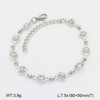 Brazalete de Lujo para Boda Estilo Cubano, Chapado en Oro PVD con Corte Esmeralda, Cadena de Bolas Redondas de Acero Inoxidable para Uso Diario