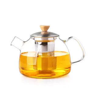 2023 Online hot sales Heat Resistant glass teapot set tea ware Teapot Warmer teapot glass teaware tea set Glass Coffee Pot