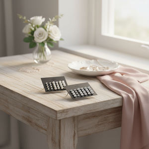 Tending Fashion argento cristallo fatto a mano orecchini con perla cuore Design carino religioso vendita calda per ragazze donne all'ingrosso - Product Image 3