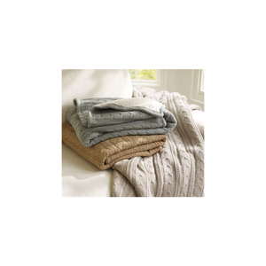 50CZ65 100% アクリル100% 綿ケーブルニットシェルパバックスローブランケット - Product Image 1