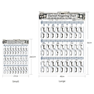 Póster de pared de doble cara con tabla de dedilado para clarinete, para enseñanza musical en escuelas de música, venta al por mayor - Product Image 5