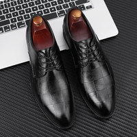 Nouvelles Chaussures Habillées Décontractées en PU à Lacets Antidérapantes pour Hommes, Taille 48, Grande Taille, Polyvalentes, pour Mariage, Collection Automne/Hiver 2026