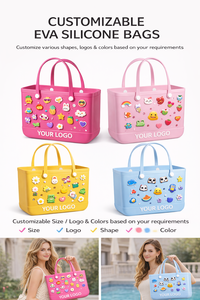 Sac de plage tendance en EVA pour l'extérieur, sac fourre-tout en caoutchouc imperméable populaire pour l'été, sac à main en silicone durable, sac de plage de grande taille - Product Image 3