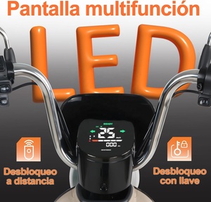 จักรยานไฟฟ้าสำหรับผู้ใหญ่ Mexico Stock UNA พร้อมฟังก์ชั่นกันขโมย มอเตอร์ 800W ความเร็ว 45 กม./ชม. ระยะทาง 60 กม. แบตเตอรี่ขนาดใหญ่ 20AH - Product Image 4
