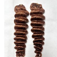 Extensions de cheveux humains au crochet invisibles, ondulées profondes, brunes, avec nœuds invisibles pré-séparés, sans nœuds, pour tresses