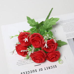 Ramos de Peonías Artificiales al por Mayor, <span class=keywords><strong>6</strong></span> Cabezas, Ramos de Rosas de Seda para Decoración de Bodas y Fiestas - Product Image 4