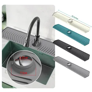 30*5.7 inch Silicone Sink Splash Drain Drying Pad Kitchen Faucet Sink Splash Guard Silicon Faucet Mat For Kitchen S