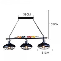 Prix usine Style industriel Snooker Billard Table Lumières Fer Pendentif Lampe Lustre pour Table De Billard