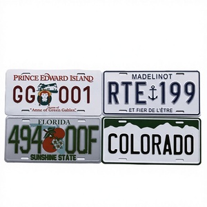 <span class=keywords><strong>Plaque</strong></span> de numéro de voiture en métal aluminium vintage gravée sur mesure, taille américaine, sérigraphie, modèle publicitaire pour automobile - Product Image 1