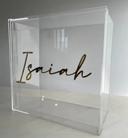 Boîte à souvenirs en acrylique transparente personnalisée, boîte de baptême, boîte de rangement en acrylique pour mariage, boîte cadeau