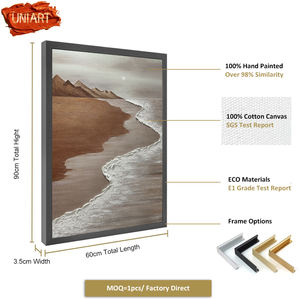 100% all'ingrosso di UNIART cina pittura a <span class=keywords><strong>olio</strong></span> fatta a mano onde marroni pittura a <span class=keywords><strong>olio</strong></span> <span class=keywords><strong>mare</strong></span> paesaggio parete di arte per soggiorno camera da letto - Product Image 3