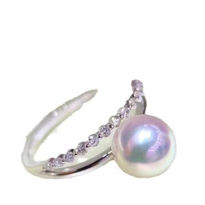 Support de bague en argent S925 WENCHI, accessoires de perles DIY, perles rondes simples de 9 à 13 mm, bijoux 11903, Chine - Product Image 5