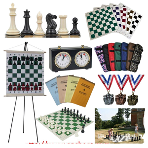 Jeu d'échecs portable pliable de tournoi en plastique avec pièces feutrées, hauteur du roi de 6,5 cm (2,5 pouces), sans aimant - Product Image 2