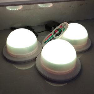 10pcs DHL miễn phí vận chuyển pin hoạt động từ xa đa màu sắc RGB <span class=keywords><strong>LED</strong></span> không thấm nước Mini Chiếu Sáng cơ sở chìm <span class=keywords><strong>LED</strong></span> ánh sáng - Product Image 4