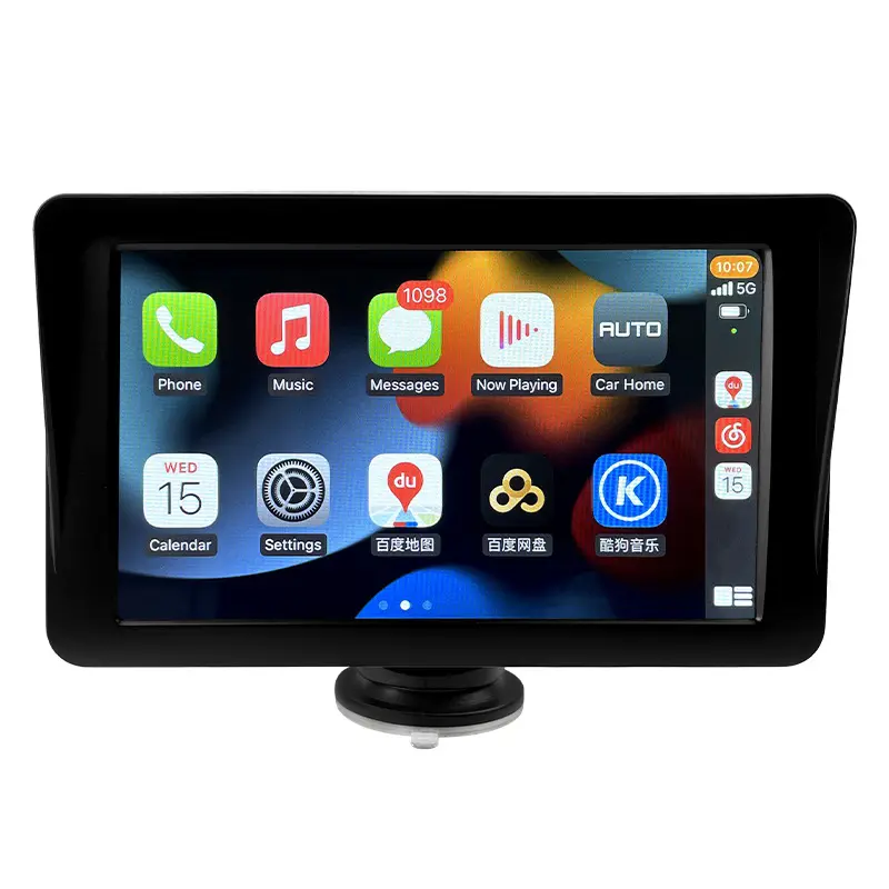 7in Touch Screen Monitor Carplay sem fio Android Auto carro portátil MP5 Player