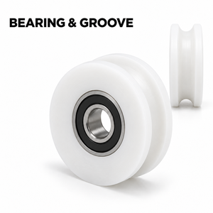 Roue de poulie <span class=keywords><strong>en</strong></span> nylon à gorge <span class=keywords><strong>en</strong></span> <span class=keywords><strong>U</strong></span> robuste, à faible bruit, avec roulement, pour <span class=keywords><strong>portail</strong></span> <span class=keywords><strong>coulissant</strong></span> et <span class=keywords><strong>rail</strong></span> de guidage - Product Image 2