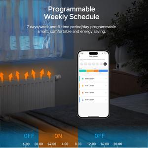 Thermostat intelligent Tuya Smart Knob Zigbee 3.0 compatible Google Home OLED <span class=keywords><strong>avec</strong></span> batterie TRV - Product Image 4