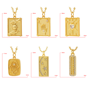 Collar con Colgante de Carta del Tarot Chapado en Oro de 18K de Alta Calidad, Talismán de Ojo de Sol Moderno para Mujeres, Regalo - Product Image 2