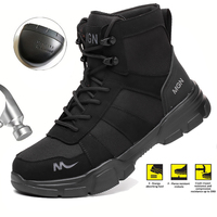 Botas de Seguridad AMAWEI Anti-aplastamiento y Antideslizantes para Fábrica, Taller y Trabajo, Zapatos Indestructibles para Hombre con Puntera de Acero