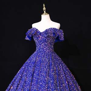 Vestidos de Fiesta con Mangas Cortas, Lentejuelas Brillantes y Coloridas, Vestido de Noche de Gala - Product Image 3