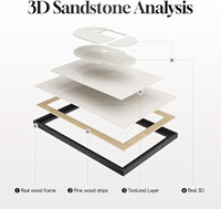 Büyük Boy 3D Dokulu Çerçeveli Siyah Soyut 3 Parçalı Modern Geometrik Kumtaşı Resimleri Kumtaşı Duvar Sanatı Ev Dekorasyonu