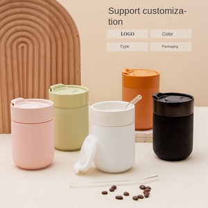 Sáng tạo hai lớp gốm Cốc chống vảy Silicone khuyết tật tùy chỉnh giá trị cao Cốc văn phòng thiết kế cổ điển cho du lịch - Product Image 1